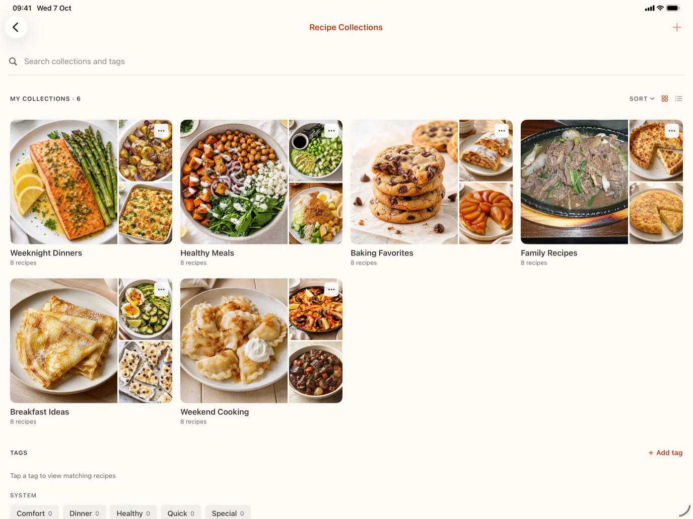 CookClip recipe collections on iPad