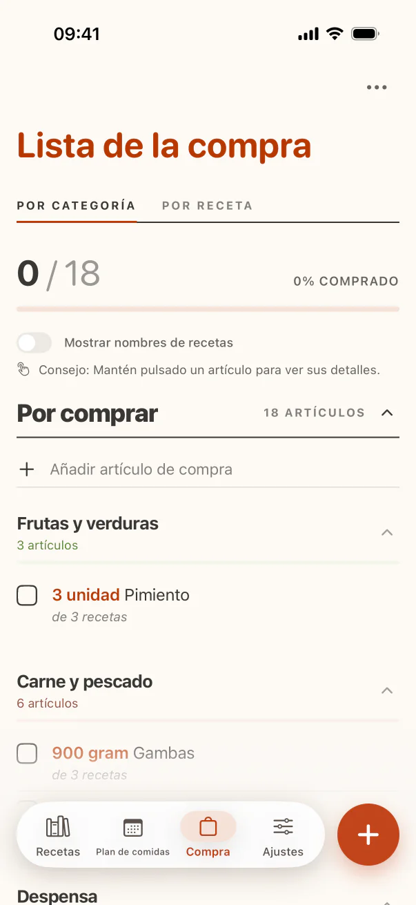 Listas de compra en el iPhone