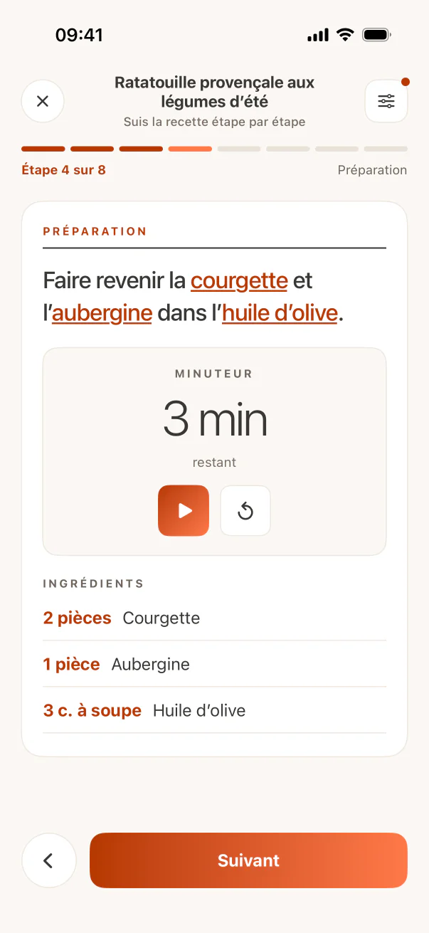 Mode cuisine sur iPhone