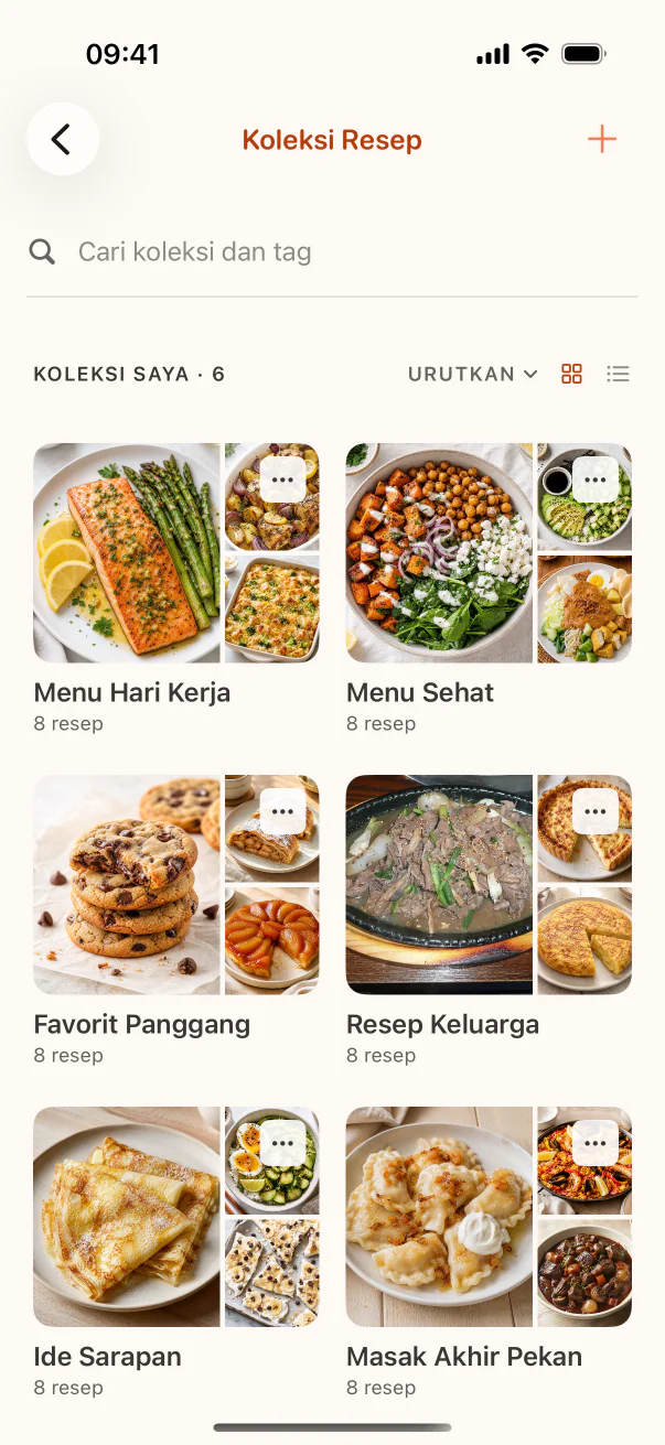 Koleksi resep CookClip di iPhone