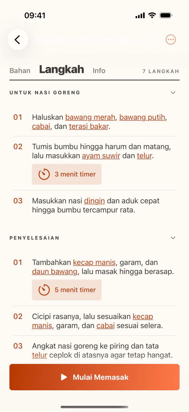 Resep CookClip yang bisa diedit, lengkap dengan bahan dan langkah memasak