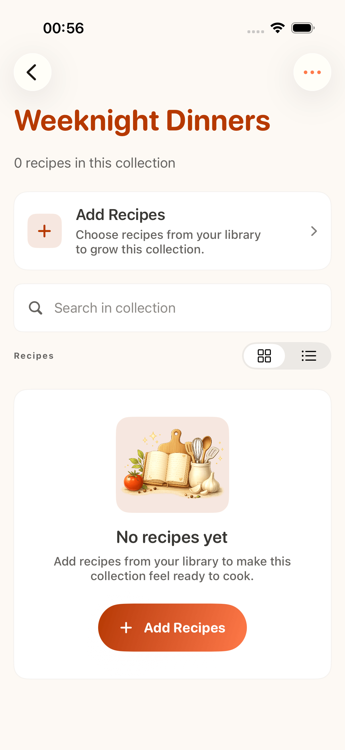 Recipes inside a CookClip collection