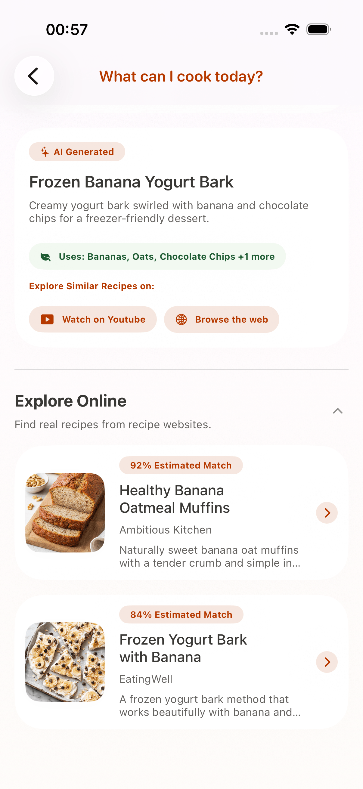 CookClip dessert ideas based on ingredients at home